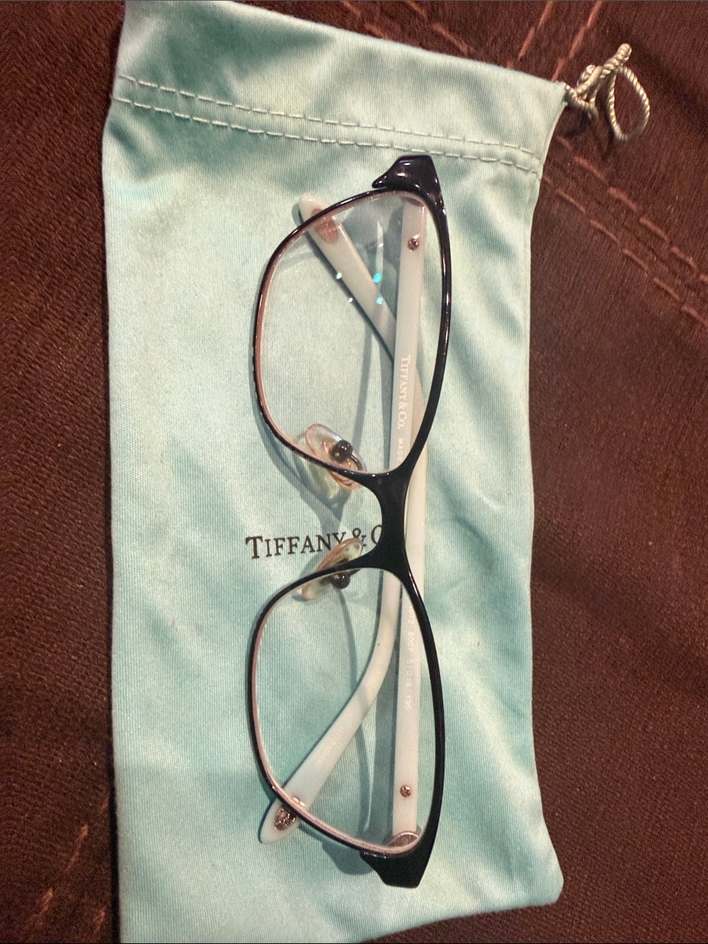 Tiffany & Co. Black Front White Temples Women’s Eyeglass Frames